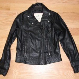 ❤️ NEW!!! Abercrombie & Fitch Kids Faux Black Leather Biker Jacket Sz 15, 16